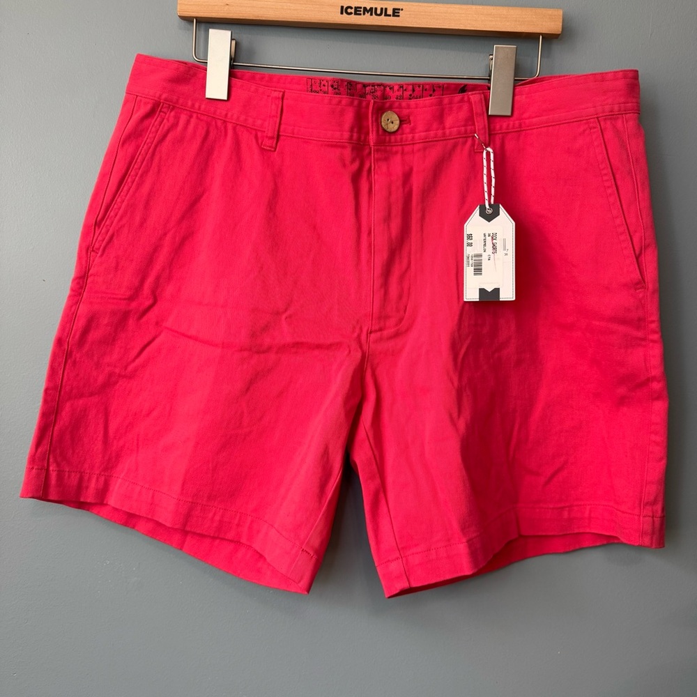 Coast Dock Shorts in Watermelon Red Pink. 7” Inseam. NWT. Men’s Size 36